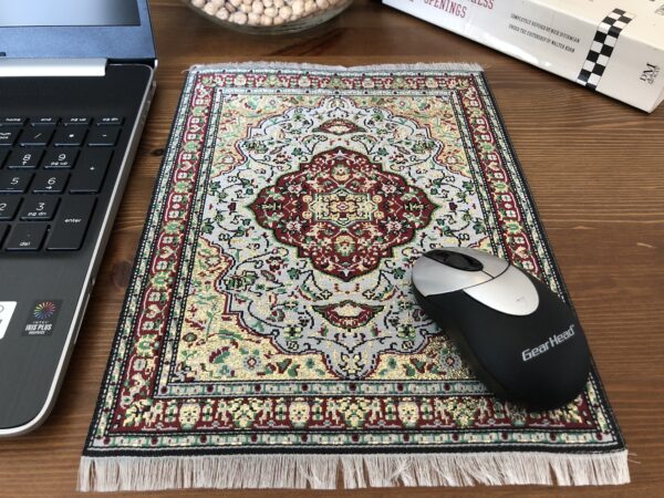 Oriental carpet design mouse pad.